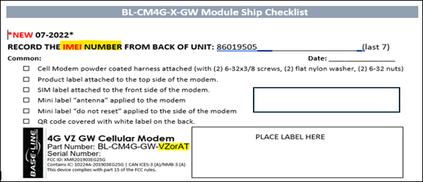 A screenshot of a checklist